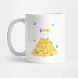 Cat in flower dress Mug